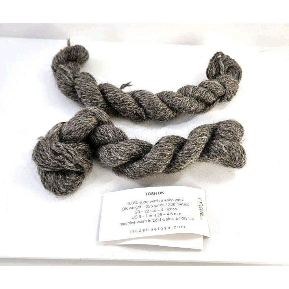 Madelinetosh Twist Merino Wool Superwash Mare Grey NOB NOS Lot Of 2 Hand Dyed